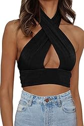 Dealmore Women's Halter Criss Cross Backless