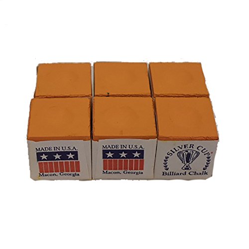 Silver Cup Half Dozen Orange Pool Cue Chalk