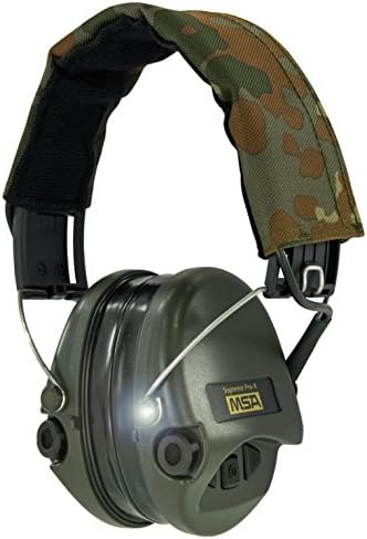 MSA Sordin Supreme PRO X LED with ACE Headband| Active Earmuff with Amplification | Electronic Hearing Protection, SNR:25dB | German Camo