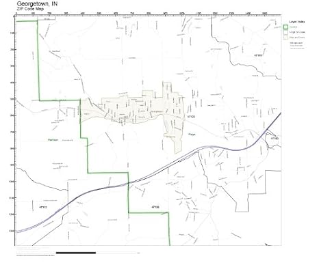 Amazon.com: ZIP Code Wall Map of Georgetown, IN ZIP Code Map Not