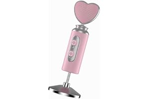 Nuoxiange HB128 USB Gaming Condenser Mic Pink Heart Design, One-Click Mute Gain Control, Plug & Play, for PC/Console/Phone, T