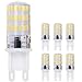 Warmoon G9 LED Light Bulbs,7W(60W Halogen Equivalent),Daylight White(6500K), 4014 SMD 46 LEDs 360 Degree Beam Angle LED Bulbs (Pack of 6)