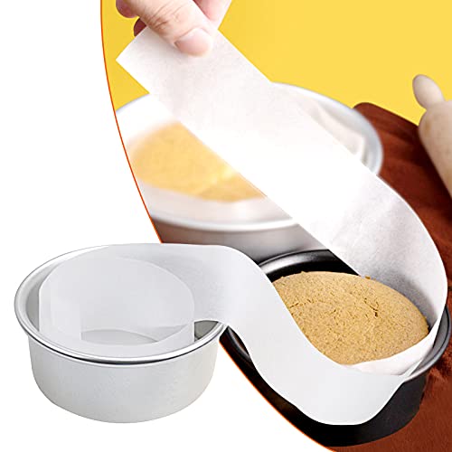 ZCONIEY NonStick Parchment Paper Strips Baking Paper Side Liners for 10" Cake Pans Circle 50