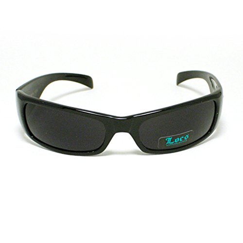 Locs All Black Cholo Biker Extra Narrow Lens Rectangular Sunglasses