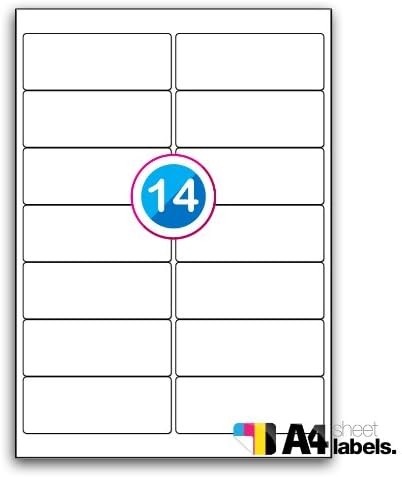 Address Or Multi Purpose White Peelable Round Cornered Label - 14 Labels Per Sheet - 25 Sheets 99.1mm x 38.1mm