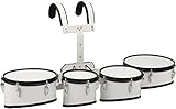 Sound Percussion Labs Marching Tenor Drum with Carrier 8 in.,10 in.,12 in.,13 in. White