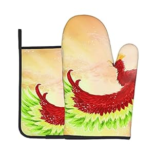 Xiaoxian Pokemon 138 Hittebestendige keukenovenhandschoenen, ovenhandschoenen en potdekselhandschoenen, veilig om te…