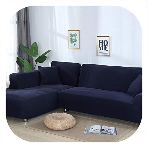 Surprise Show 2 Pieces Covers For L Shaped Sofa Jacquard Stretch