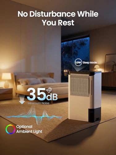 Dehumidifiers for Home 1500 Sq.Ft, 2.5L Tank, 35dB Quiet, New Rotary Technology Dehumidifier with Drain Hose, Works Down to 1°C/34°F, Auto Shutoff, Ideal for Basement Bedroom Bathroom RV Closet