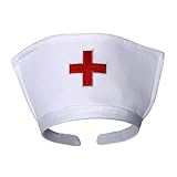 White Nurse Hat Headband with Red Cross ~ Halloween Costume Accessory