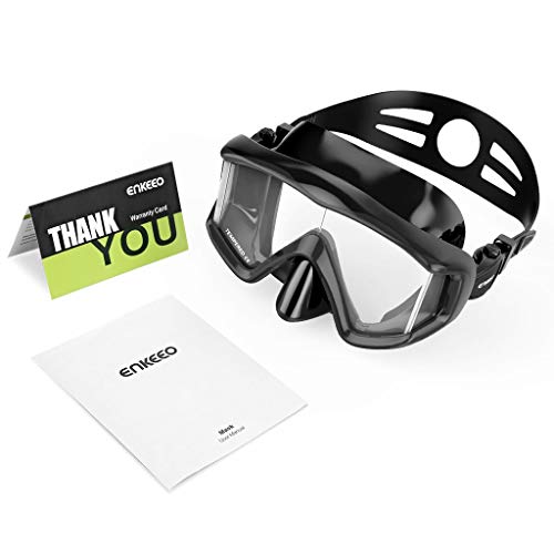 ENKEEO Dive Mask Wide 180 Degree Vision Snorkeling Lens for Adults and Children in Diving, Scuba and Swimming (Black) - Thumbnail 6
