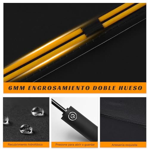 MXCOCO Paraguas Plegable Automático, Paraguas de Bolsillo para Lluvia y Sol, Sombrilla Plegable Grande Resistente al Viento y Lluvia con Protección UV, Portátil para Hombres y Mujeres