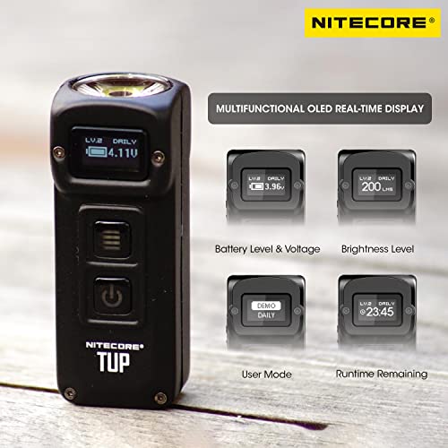 Nitecore Tup 1000 Lumen Rechargeable EDC Keychain Flashlight Tag ...