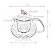 Tea Beyond Clear Glass teapot Rainbow Butterfly 24 oz/710ml Non drip Heat Resistant