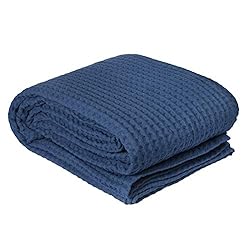 HILLFAIR 100% Combed Cotton Blanket– Twin Size