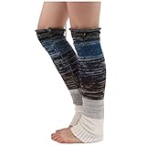 Winhurn 2016 Women Crochet Knitted Stocking Leg Warm Boot Cover Button Trim Socks