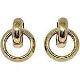 Zyrena Gold Tone Single Ring Dangle Earrings for Women, Trendy Jewellery, Earings for Women.