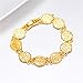 U7 Allah Bracelet for Women|Platinum Plated 13mm Link Coin Charm Bracelet Bangle 7.5 Inch, Gift for Mother Daugther