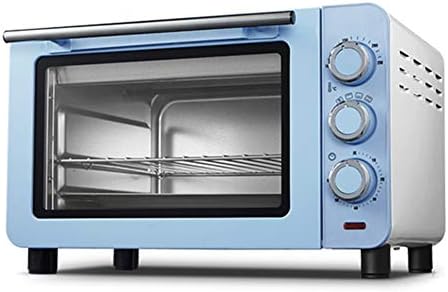Fully Automatic Mini Electric Oven With 60 Minute Timer, Including Baking Tray And Anti-Scalding Gloves, 1200w Cooking Power, 15L Capacity, Blue Pink