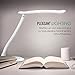 MoKo LED Desk Lamp, Portable with 1000mAh Rechargeable Battery, Eye-Caring Working/Reading/Studying Table Kids Lamp, Continuously Dimmable, Touch Control, Adjustable Arm, White