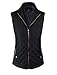 makeitmint Women's Basic Solid Quilted Padding Jacket Vest w/Pockets Large YJV0002_Black