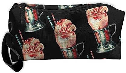 FGVXCW Cosmetic Bag Strawberry Milkshake Brush Pouch Makeup Bag Zipper Wallet Handbag Carry Case Pen Organizer Wristlet Holder