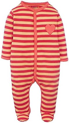 Winbright Baby Girl's Striped Footed Sleeper Pajama(Red) - 12 Months