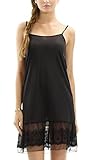 [Shop Lev] Women's Satin Full Slip with Circle Lace for Lengthening