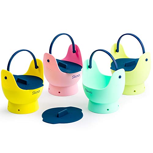 Egg Poacher Skoo Silicone Egg Poaching Cups + Lids + Ebook Egg