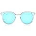 SojoS Fashion Polarized Sunglasses for Women UV400 Mirrored Lens SJ1057 With Silver Frame/Blue Mirrored Lens