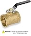 Smith-Cooper International 8135 Series Brass Ball Valve, Inline, Lever Handle, 1-1/2