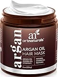ArtNaturals Argan Oil Hair Mask - Deep Conditioner, 100% Organic Jojoba, Aloe Vera and Keratin, Repair Dry, Damaged or Color Treated Hair after Shampoo for All Hair Types, Sulfate Free, 8 oz.