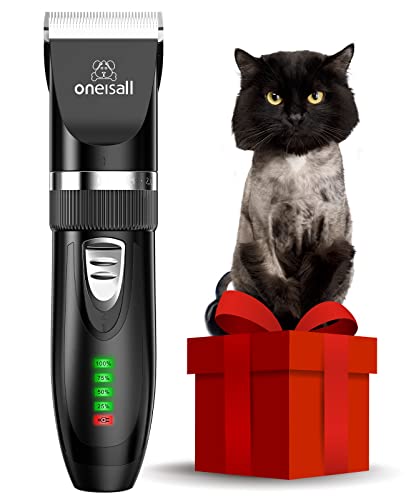 oneisall Cat Grooming Clippers for Matted Hair, 2-Speed Cat Grooming Kit Cordless Low Noise Pet Hair Clipper Trimmer for Dogs Cats Animals (Black)