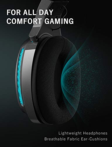 PeohZarr Gaming Headset Xbox One Headset PS4 Headset 7.1 Surround Sound, Noise Canceling Over Ear Headphones with Mic, LED Light, PC Gaming Headset Compatible with PS4, Xbox One, Switch, PC, Mac