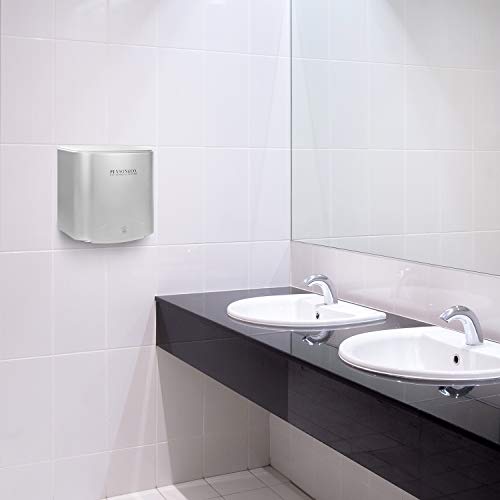 PowerPress 2001 Super Quiet Automatic Electric Hand Dryer Commercial High Speed 95m/s, Silver, Instant Heat & Dry - Thumbnail 6