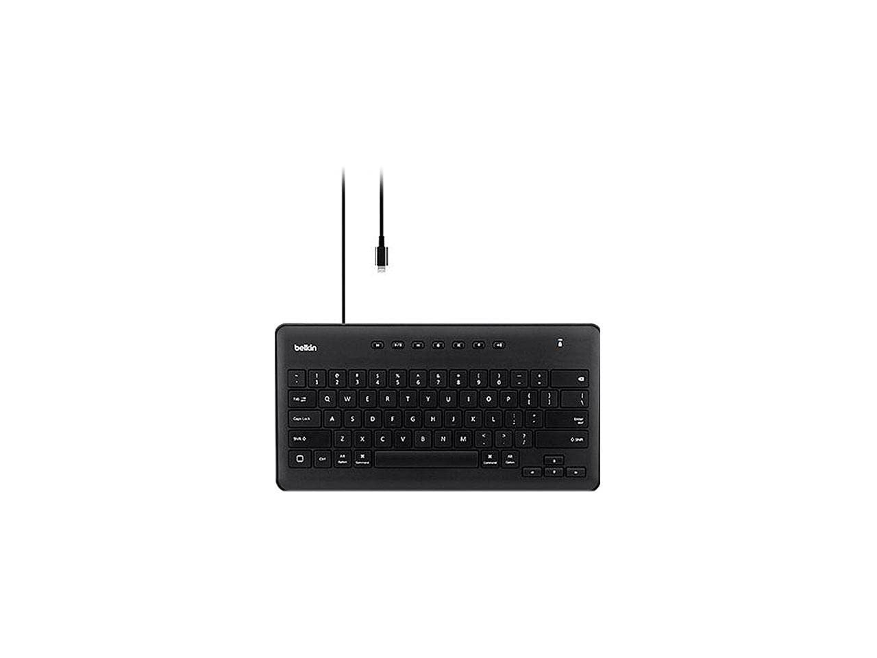 Photo 1 of Belkin Wired Keyboard For Apple iPad With Lightning Cable - Works w/ Apple iPad, iPad Pro, iPad Mini, iPad Air Models with Lightning Port - Great for School Supplies - Keyboard With Full Size Keycaps