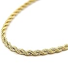 Mens 24K Yellow Gold Filled 5mm Rope Chain Necklace