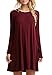 Long T Shirt Dresses Casual Crew Neck Tunic Tops for Women Loose Plain Pleated Cotton