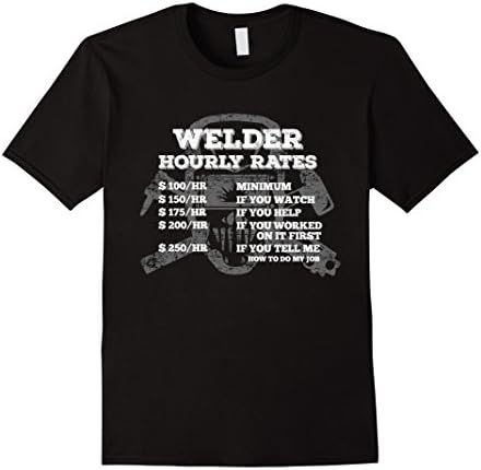 Men's Welder Hourly Rate Funny Welding T Shirt Large Black
