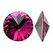 SWAROVSKI Crystal, 1122 Rivoli Fancy Stones 14mm, 2 Pieces, Fuchsia Foiled