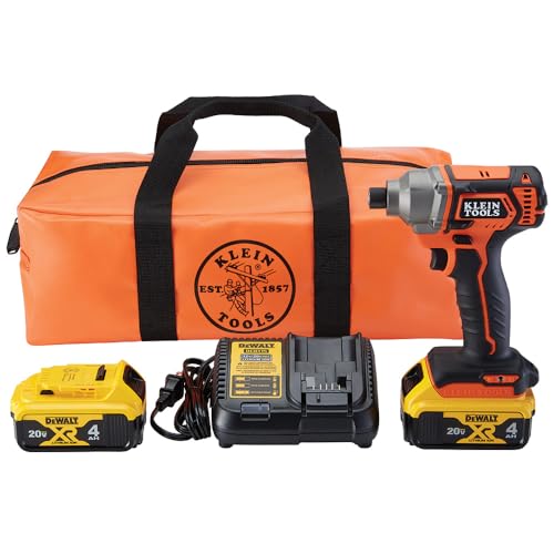 Klein Tools BAT20CD1 1/4-Inch 20V Battery-Operated Impact Driver Kit, Compact Design for Excellent Control in Tight Spaces