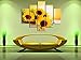 PulsatingFingertip-5 Panel No Framed Rolled Sunrise Landscape Oil Painting Modern Sunflower Picture Canvas Prints for Living Room Décor No Frame