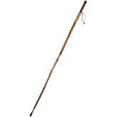 SE Survivor Series Wooden Walking/Hiking Stick, Hand-Carved Eagle Design, Hard Pine Wood, Rope Wrapped for Steady Grip, Wrist Strap, 55" - WS626-55RE