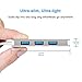 USB 3.0 Hub RSHTECH Aluminum 4 Port Ultra Slim USB 3.0 Data Hub Splitter Portable USB Port Expander for Laptop and PC (Silver)