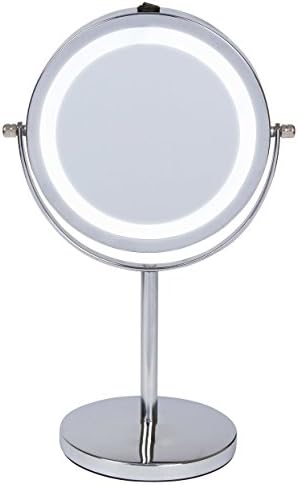Vanity Mirror, Oval Makeup Mirror with 10x Magnification and Variable Led Light Settings By ViEr