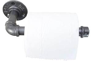 CHANNELMAY Industrial Retro Urban Rustic Iron Pipe Wall Mounted Toilet Paper Holder Roller Restaurant Bar Restroom Bathroom Decoration