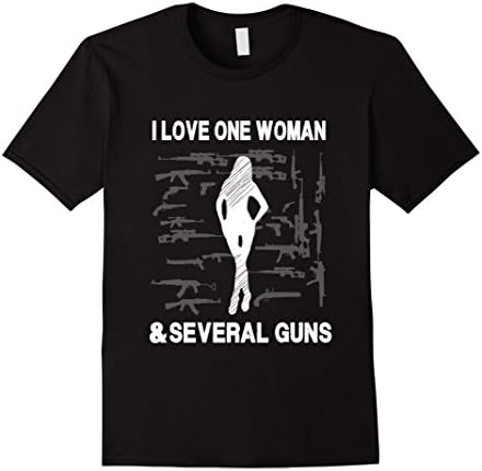 Men's True Man Love One Woman And Several Guns T-Shirt XL Black