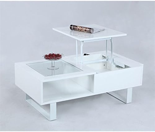 Chintaly Imports Lift Top Coffee Table in Glossy White