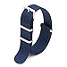 2PC 20mm Nato Ss Nylon Striped Black / Grey,Navy Blue Interchangeable Replacement Watch Strap Band