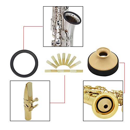 millet16zjh 3Pcs/Set Silencer Reed Muffler Alto Saxophone Musical Instrument Accessories - Black and Wood Color